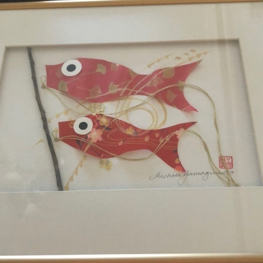 Michelle Yamaguma California artist handmade 3D koi fish‎ picture